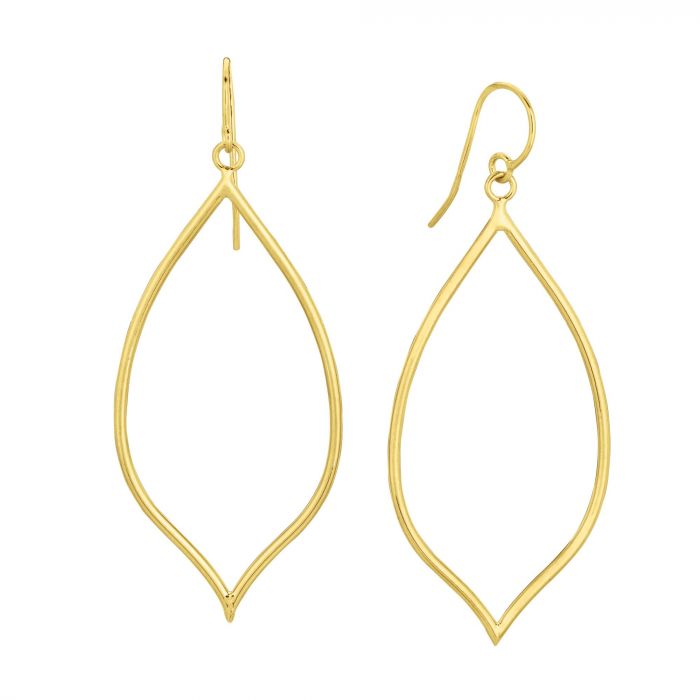 Marquise Drop Earrings in 14k Yellow Gold
