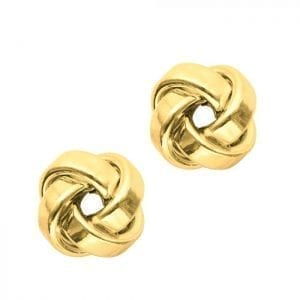 Polished Love Knot Stud Earrings in 14k Yellow Gold Earrings Bailey's Fine Jewelry