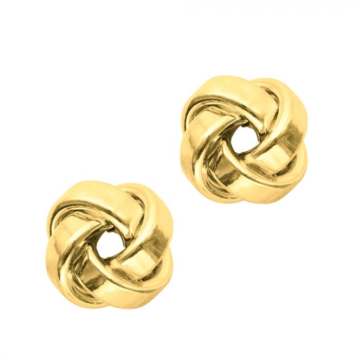 Polished Love Knot Stud Earrings in 14k Yellow Gold
