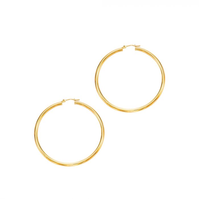 3mm Hoop Earrings in 14k Yellow Gold