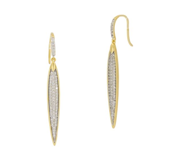 Freida Rothman Petals and Pave Large Hook Earrings