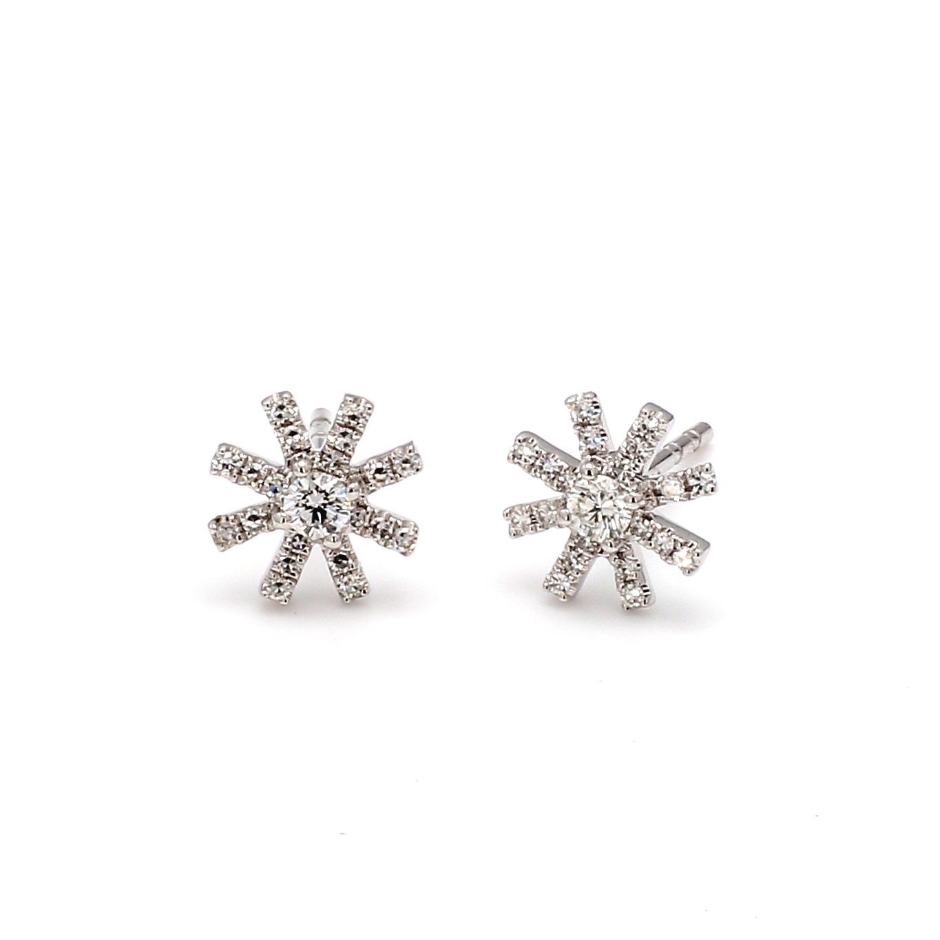 Diamond Burst Stud Earrings in 14k White Gold – Bailey's Fine Jewelry