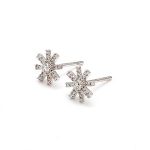 Diamond Burst Stud Earrings in 14k White Gold