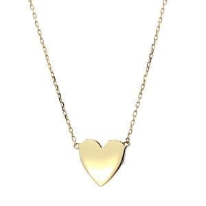 Heart Necklace with Diamond Station on Chain