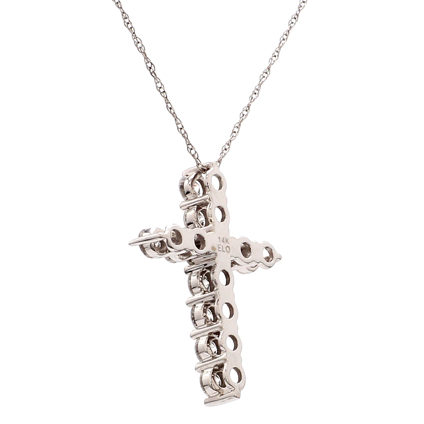 1CTW Diamond Cross Pendant Necklace in 14k White Gold – Bailey's Fine