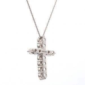3/4CTW Diamond Cross Pendant Necklace in 14k White Gold