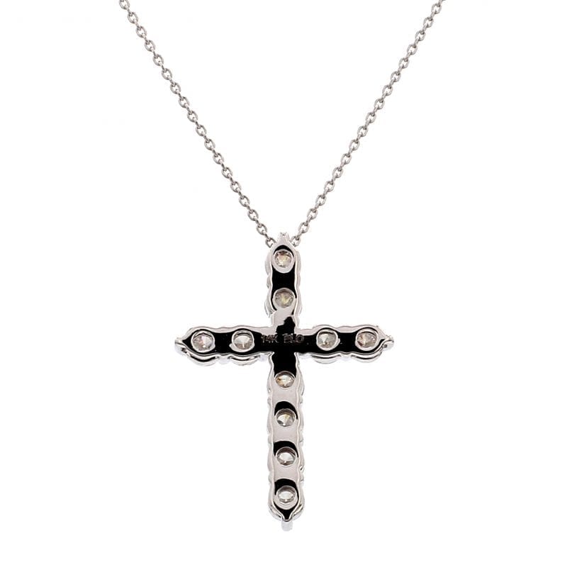 Reeds Men's Stainless Steel and Black Diamond Cross Pendant Necklace 1/4ctw  | Amazon.com