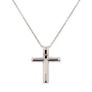 1/2CTW Diamond Cross Pendant Necklace in 14k White Gold