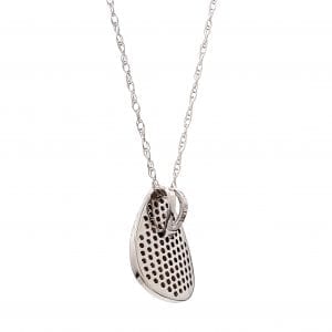 Pave Diamond Teardrop Pendant Necklace in 14k White Gold
