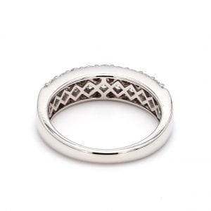 Two Row Pave Diamond Ring in 14k White Gold