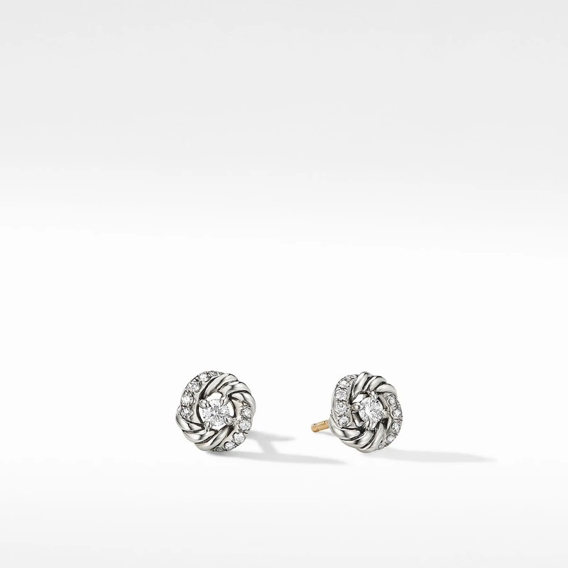 David Yurman Petite Infinity Stud Earrings with Diamonds
