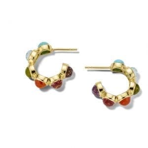 Ippolita lollipop rainbow hoop earrings laying flat