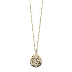Ippolita Crinkle Teardrop Pendant Necklace in 18k Gold with Diamonds