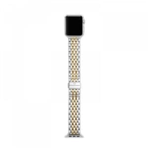 Michele Stainless Steel & 18k Yellow Gold Plate Apple Watch Strap