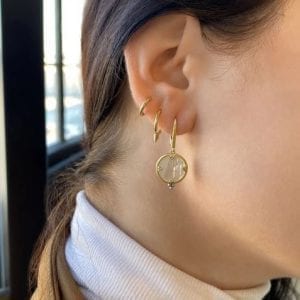 Freida Rothman Pearl Eclipse Lever Back Earrings