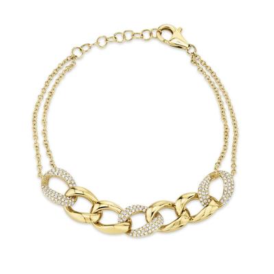 Curb Link Bracelet with Pave Diamonds