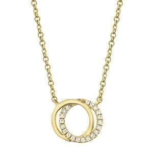 Diamond Interlocking Circles Pendant Necklace in 14k Yellow Gold Necklaces & Pendants Bailey's Fine Jewelry