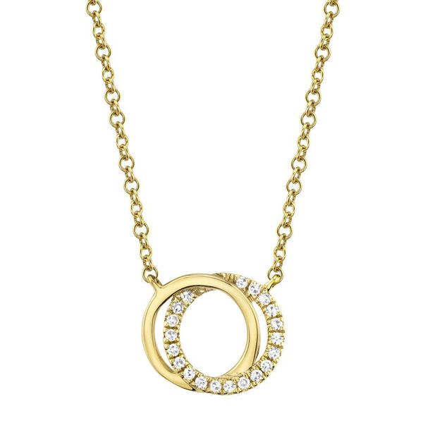 Diamond Interlocking Circles Pendant Necklace in 14k Yellow Gold