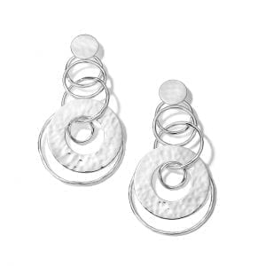 Ippolita Crinkle Medium Jet Set Earrings in Sterling Silver Earrings Bailey's Fine Jewelry