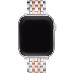 Michele Stainless Steel & Rose Gold Plated Apple Watch Strap Watches Bailey's Fine Jewelry