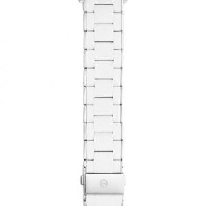 Michele Stainless Steel White Silicone Apple Watch Strap