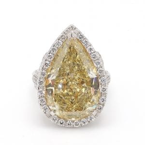 Fancy Yellow Pear Cut Diamond Engagement Ring Bailey's Fine Jewelry