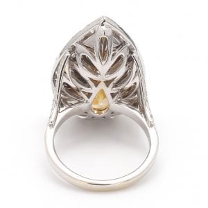 Fancy Yellow Pear Cut Diamond Engagement Ring