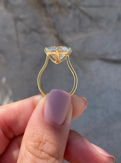 Isabelle Ring .6 Carat Diamond Cut Round NEO Moissanite - Etsy Ireland