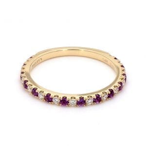 February Alternating Birthstone Ring Stackable Bands Bailey's Fine Jewelry
