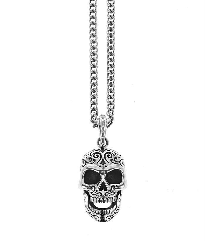king_baby_necklace_sterling_silver_laughing_skull_pendant_attched_to_a_24_in_curblink_chain_necklace_1