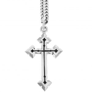 silver cross pendant with pointed ends