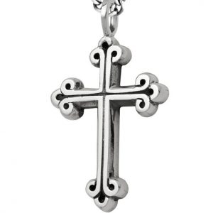 king_baby_necklace_sterling_silver_cross_penant_on_24in_curblink_chain