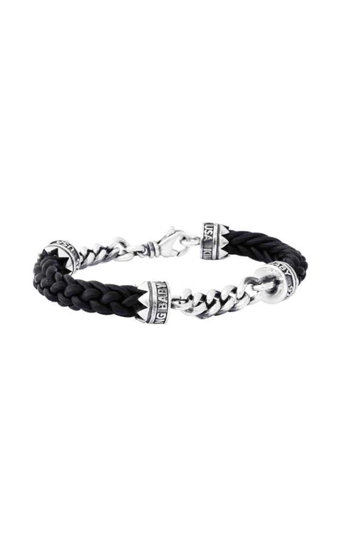 King Baby Double Silver Chain and Leather Lanyard Bracelet – Bailey's ...