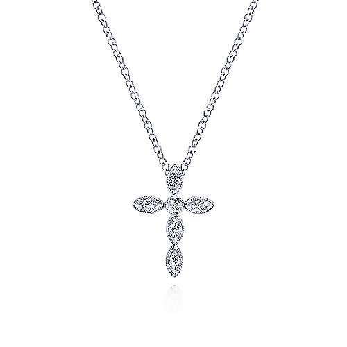 Marquise Diamond Necklace in 14k White Gold