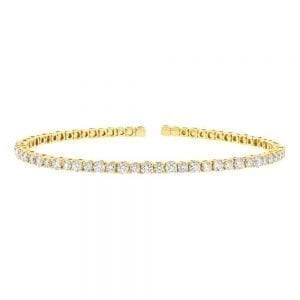 baileys club collection pave diamond flexible tennis bracelet in 14kt yellow gold