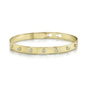 baileys club collection bezel set diamond station bracelet in 14kt yellow gold