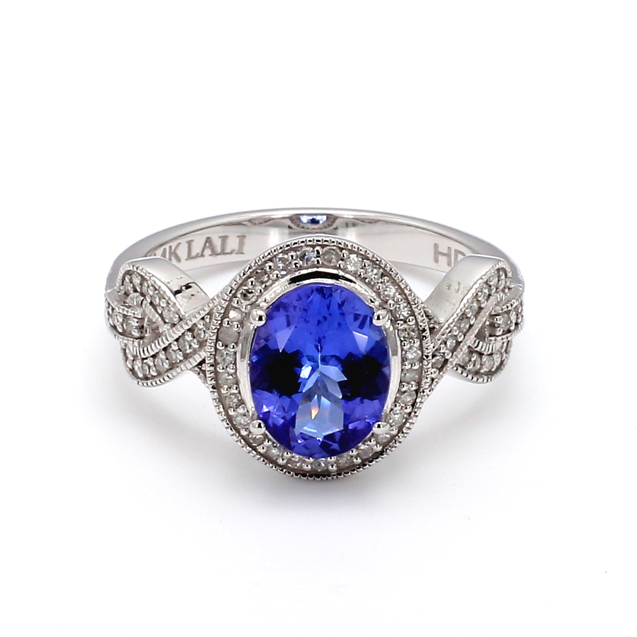Tanzanite & Diamond Halo Ring in 14k White Gold – Bailey's Fine Jewelry