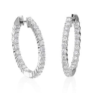 Bailey's Club Collection Inside Out Diamond Hoop Earrings
