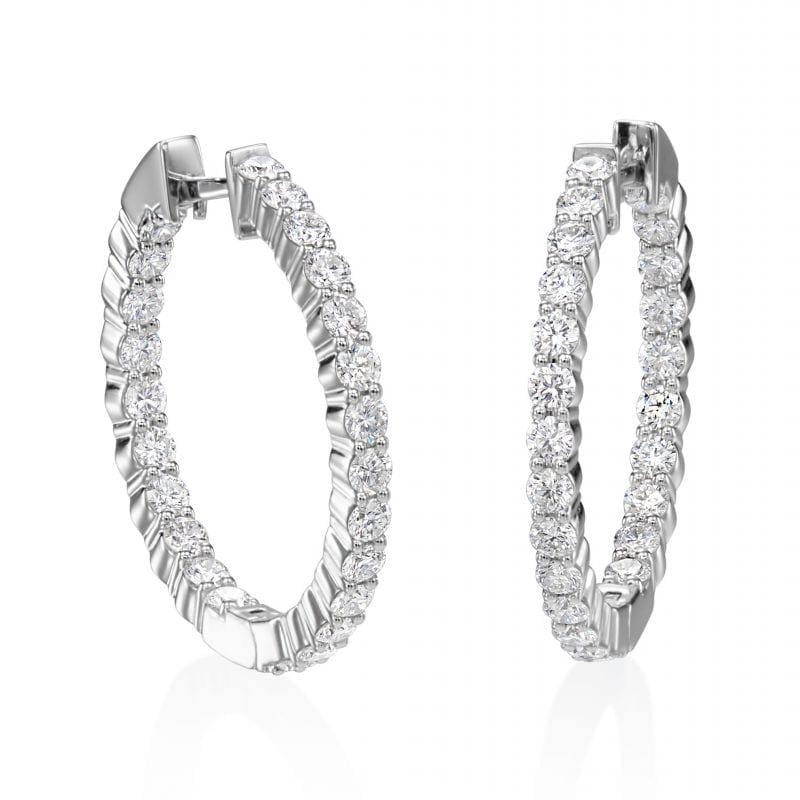 Crossover Diamond Hoop Earrings - Jewelry Designs