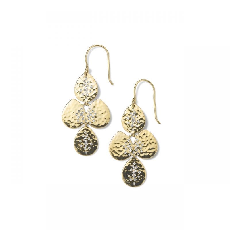 Ippolita Small Hammered Cascade Earrings in 18k Yellow Gold