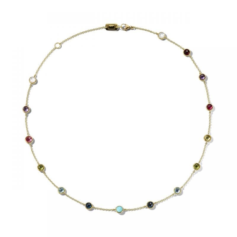 Ippolita Rainbow Stone Station Necklace in 18k Yellow Gold