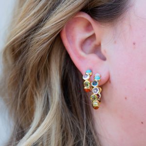 Ippolita All-Stone Small Hoop Earrings in 18k Yellow Gold