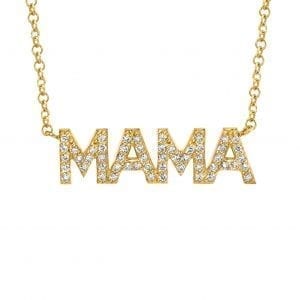 Pave Diamond MAMA Necklace