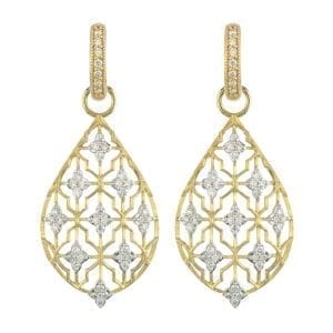 Jude Frances Moroccan Large Diamond Gold Shield Earring Charm