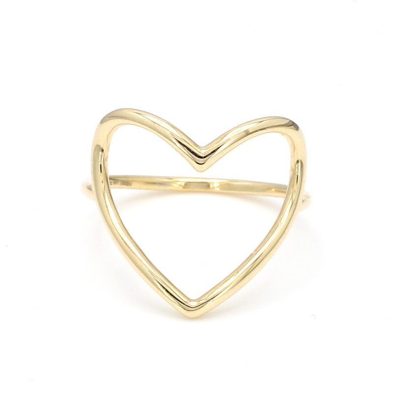 Open Heart Ring in 14k Yellow Gold