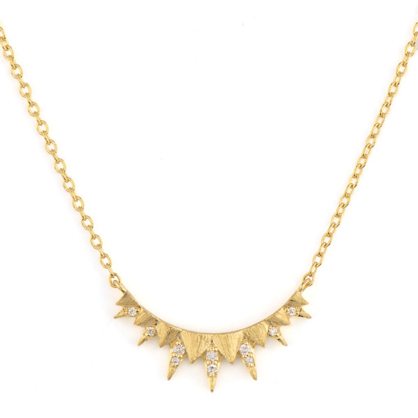 Jude Frances Zoe Petite Pendant Necklace with Jagged Art Deco Spikes