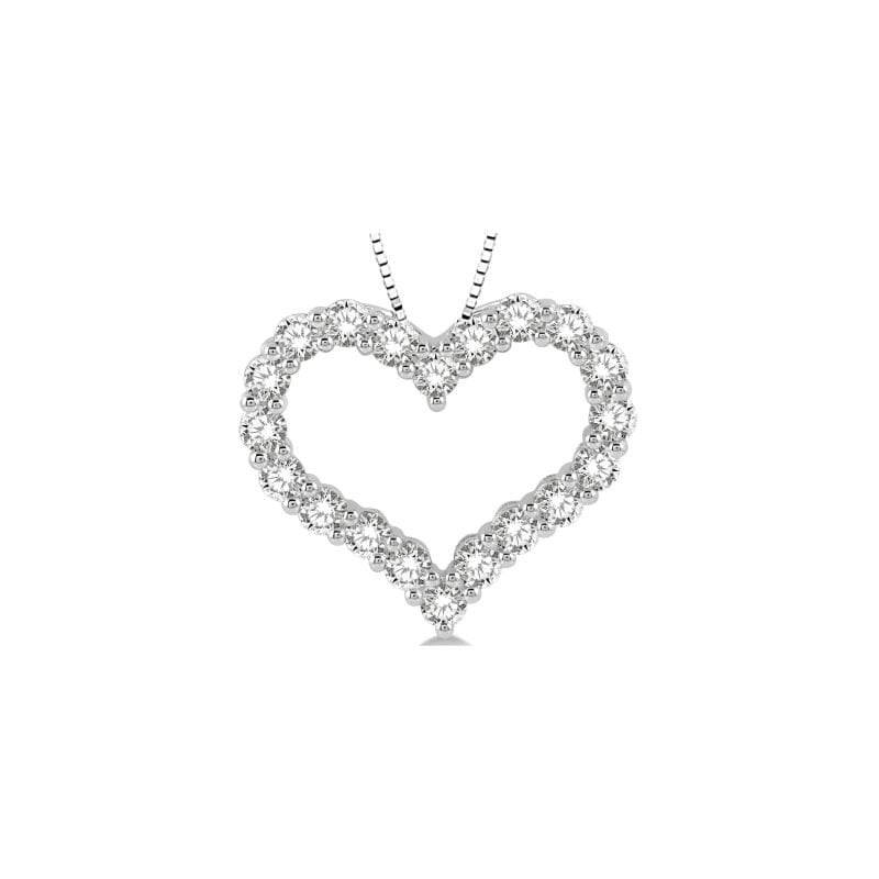 14KT White Gold Diamond Heart Pendant