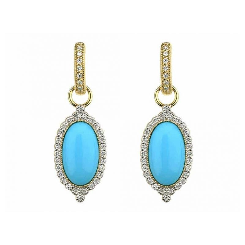 Jude Frances Turquoise Stone Pave Earring Charms