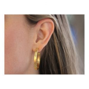 Elizabeth Locke Flat Ribbon Hoop Earrings
