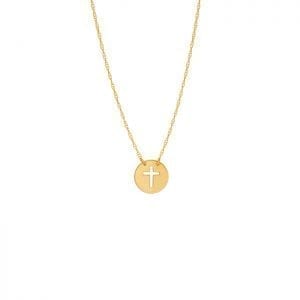 Cutout Cross Disc Necklace Necklaces & Pendants Bailey's Fine Jewelry